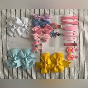 Colorful Hair Bow and Clip Set